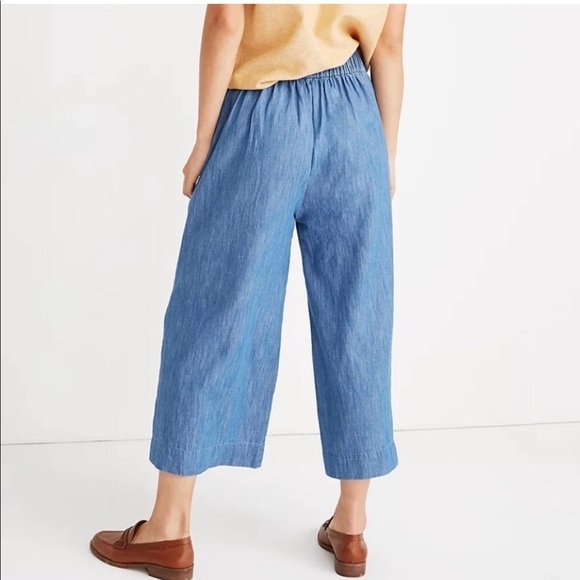 Madewell Chambray Huston Pull On crop pants - Picture 2 of 7